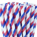 Red White Blue Striped Paper Straws