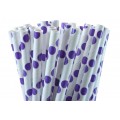 Purple Polka Dot Paper Straws