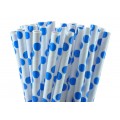 Blue Polka Dot Paper Straws