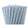 Aqua Blue Small Dot Paper Straws