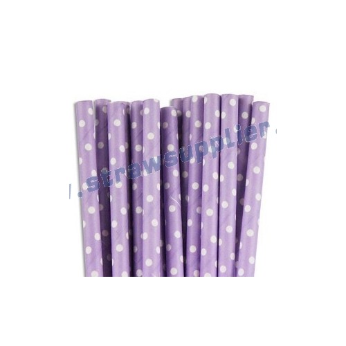 Purple Mini Spots Paper Straws