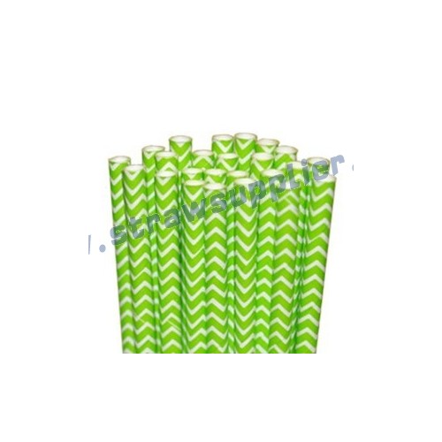 Lime Green Chevron Paper Straws