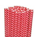 Red Chevron Paper Straws
