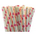 Pink Hearts Paper Straws